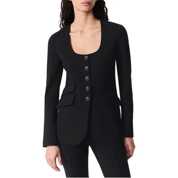 Rag & Bone Ponte U Neck Blazer NWT Black size 0 - Picture 2 of 5